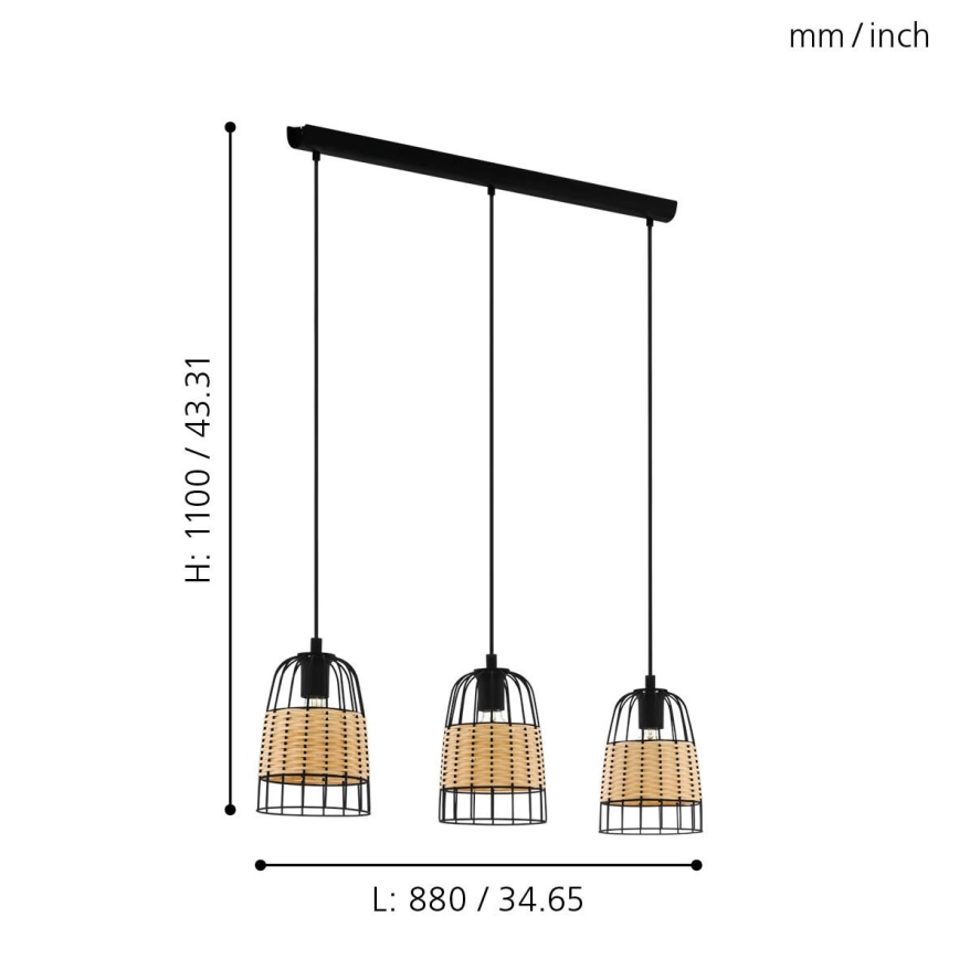 Eglo - Lühter 3xE27/40W/230V