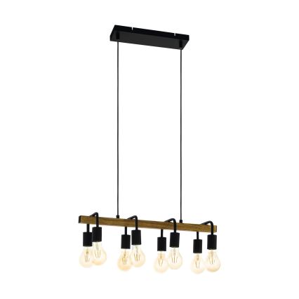 Eglo 43316 - Ripplamp kaabliga ERRIBERA 8xE27/40W/230V tamm/must