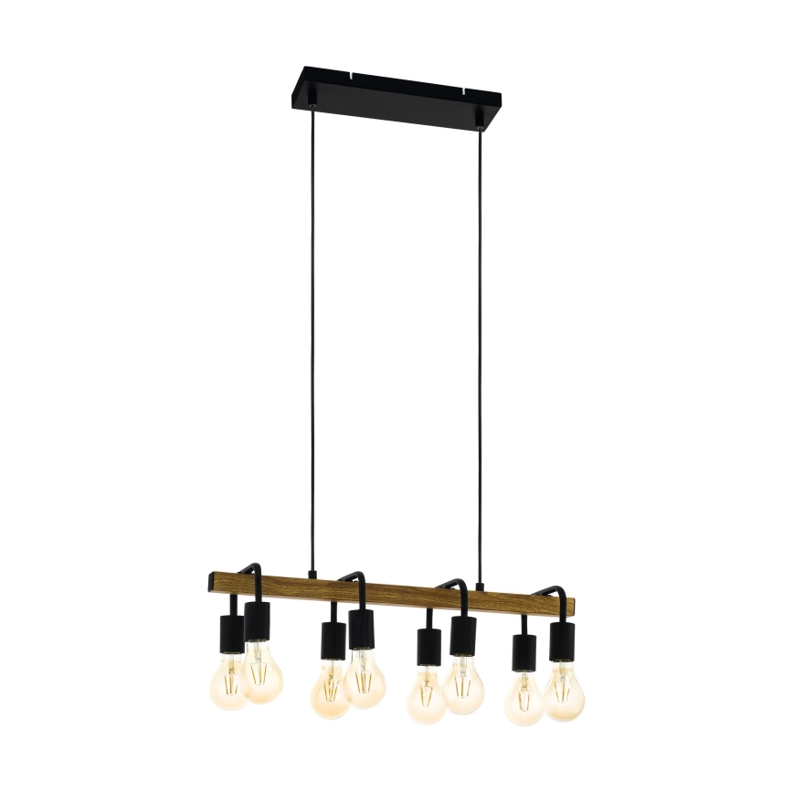 Eglo 43316 - Ripplamp kaabliga ERRIBERA 8xE27/40W/230V tamm/must