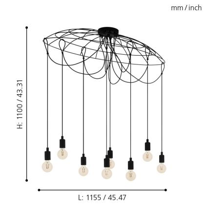 Eglo - Lühter 8xE27/40W/230V