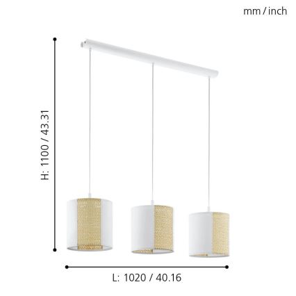 Eglo - Lühter 3xE27/40W/230V