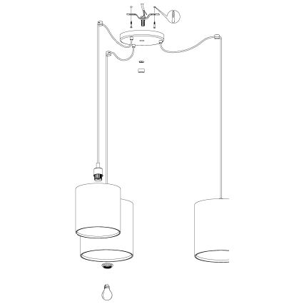 Eglo - Lühter 3xE27/40W/230V ämblik