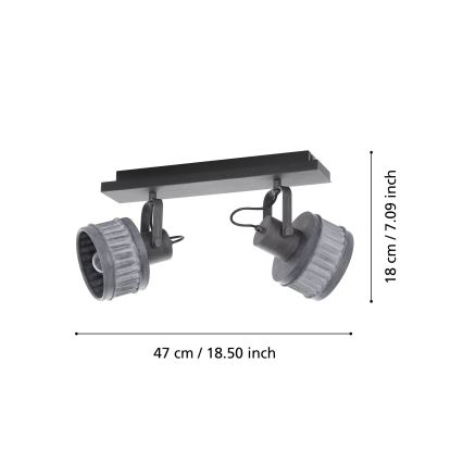 Eglo 43445 - TURROCK suunavalgusti, 2×E27, 28 W, 230 V