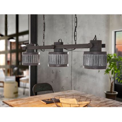 Eglo 43447 - Laelühter ketiga TURROCK 3xE27/28W/230V