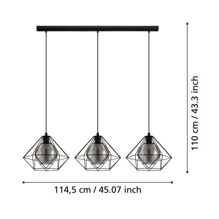 Eglo - Lühter 3xE27/40W/230V