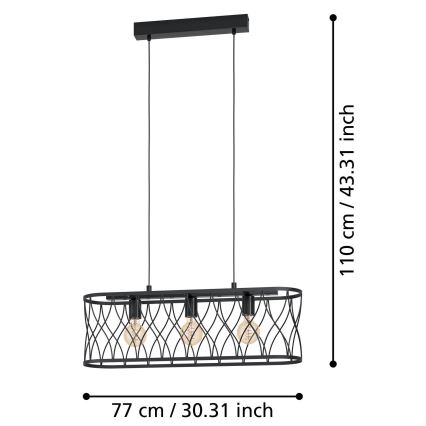 Eglo - Lühter 3xE27/40W/230V