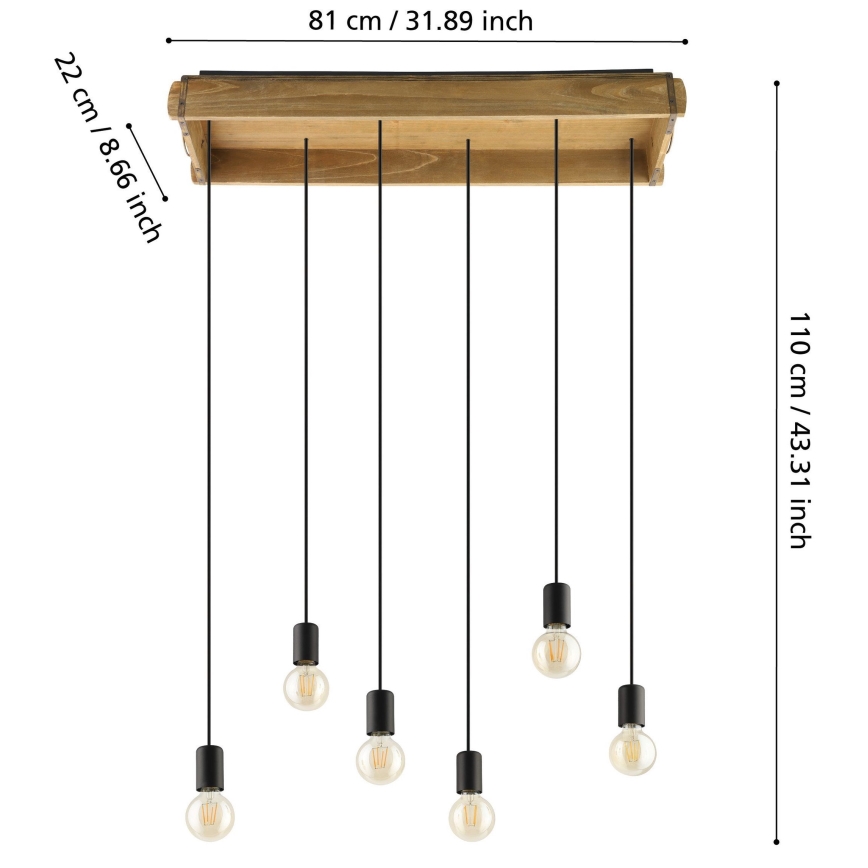 Eglo - Lühter 6xE27/40W/230V