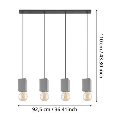 Eglo - Lühter 4xE27/40W/230V