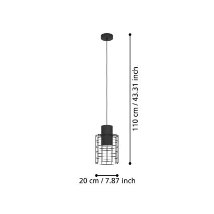 Eglo - Lühter 1xE27/40W/230V d. 20 cm must