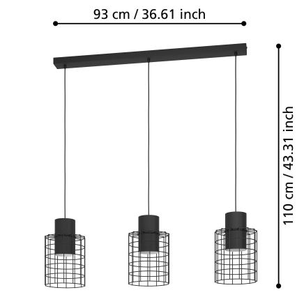 Eglo - Lühter 3xE27/40W/230V must