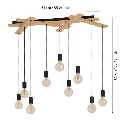 Eglo - Lühter 9xE27/40W/230V