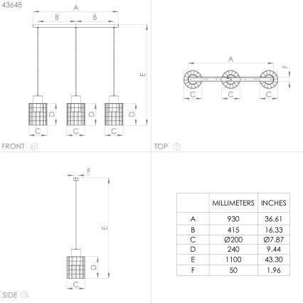 Eglo - Lühter 3xE27/40W/230V hõbe