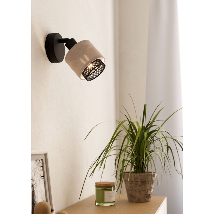 Eglo - Kohtvalgusti seinale 1xE14/40W/230V must/beež