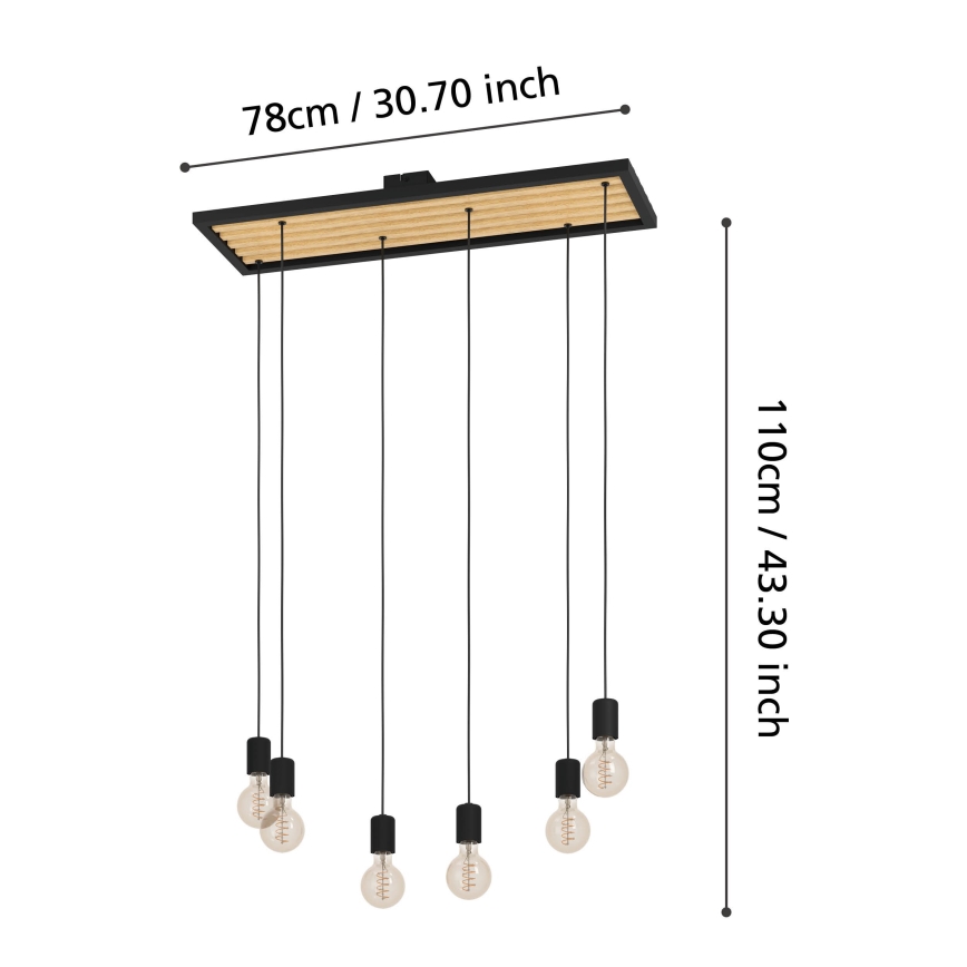 Eglo - Lühter 6xE27/40W/230V