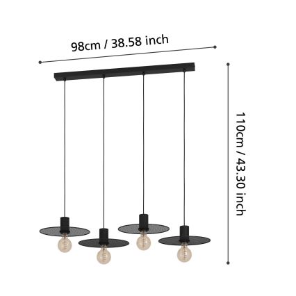 Eglo - Lühter 4xE27/40W/230V