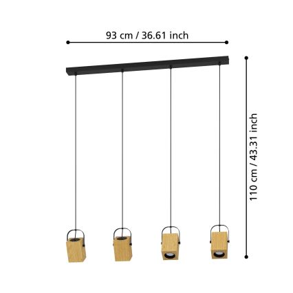 Eglo - LED Lühter 4xGU10/3W/230V