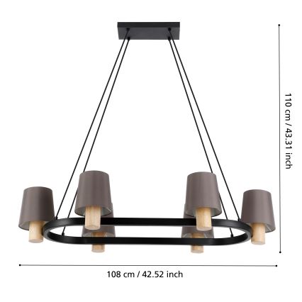 Eglo - Lühter 6xE27/40W/230V