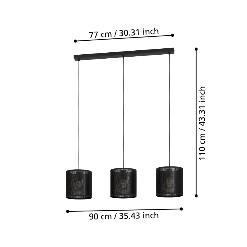 Eglo - Lühter 3xE27/40W/230V