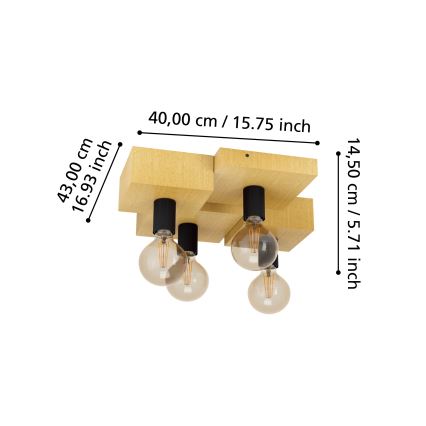 Eglo - Laevalgusti 4xE27/40W/230V