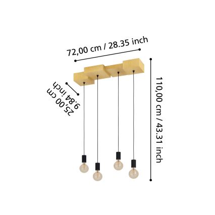 Eglo - Lühter 4xE27/40W/230V