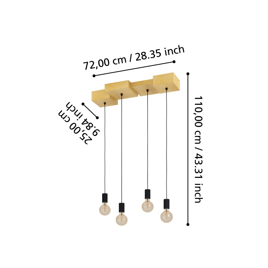 Eglo - Lühter 4xE27/40W/230V