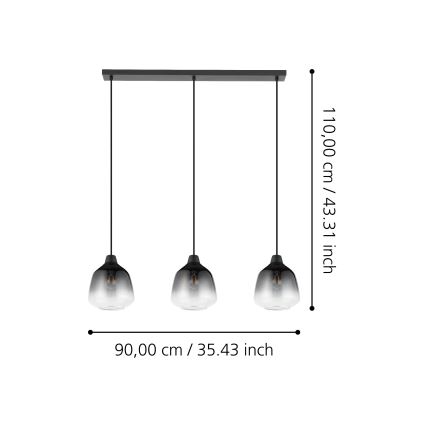Eglo - Lühter 3xE27/40W/230V