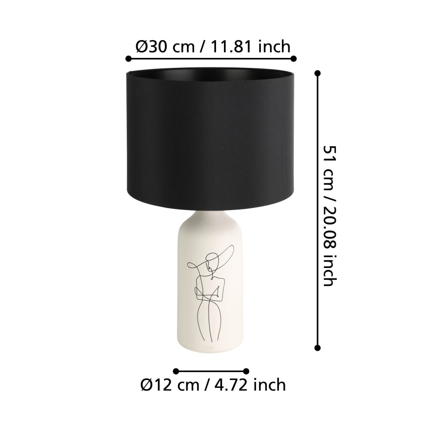 Eglo - Laualamp 1xE27/40W/230V must/valge