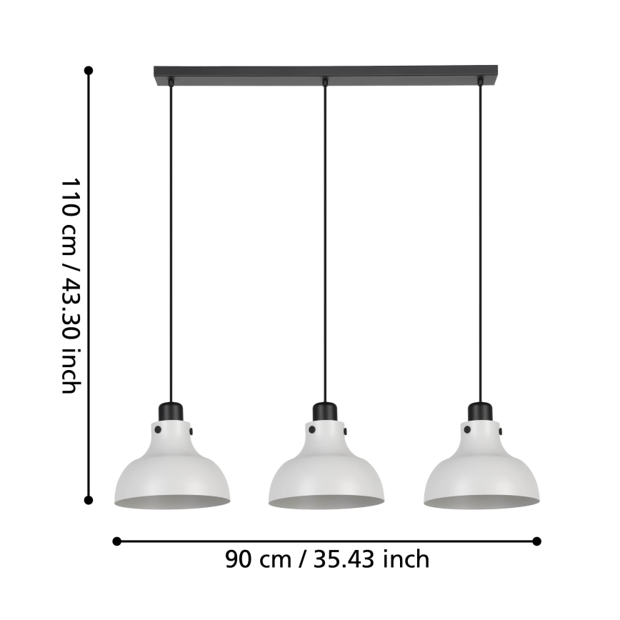 Eglo - Lühter 3xE27/40W/230V