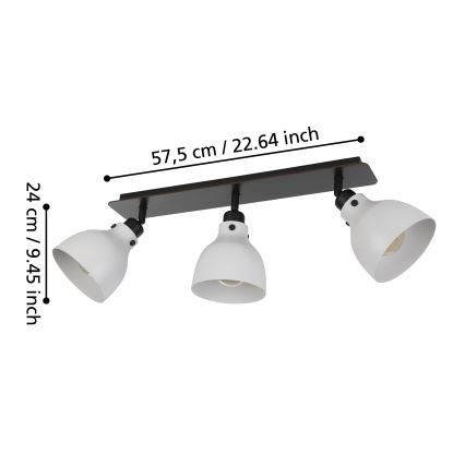 Eglo 43829 - Kohtvalgusti MATLOCK 3xE27/40W/230V