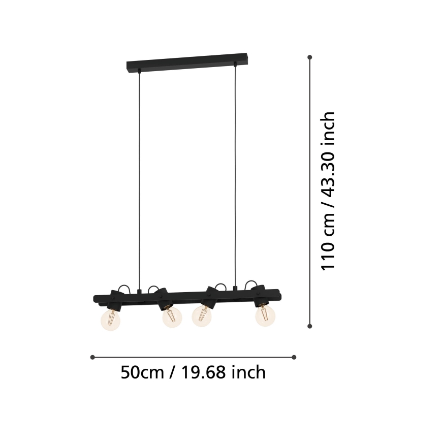 Eglo - Lühter 4xE27/15W/230V