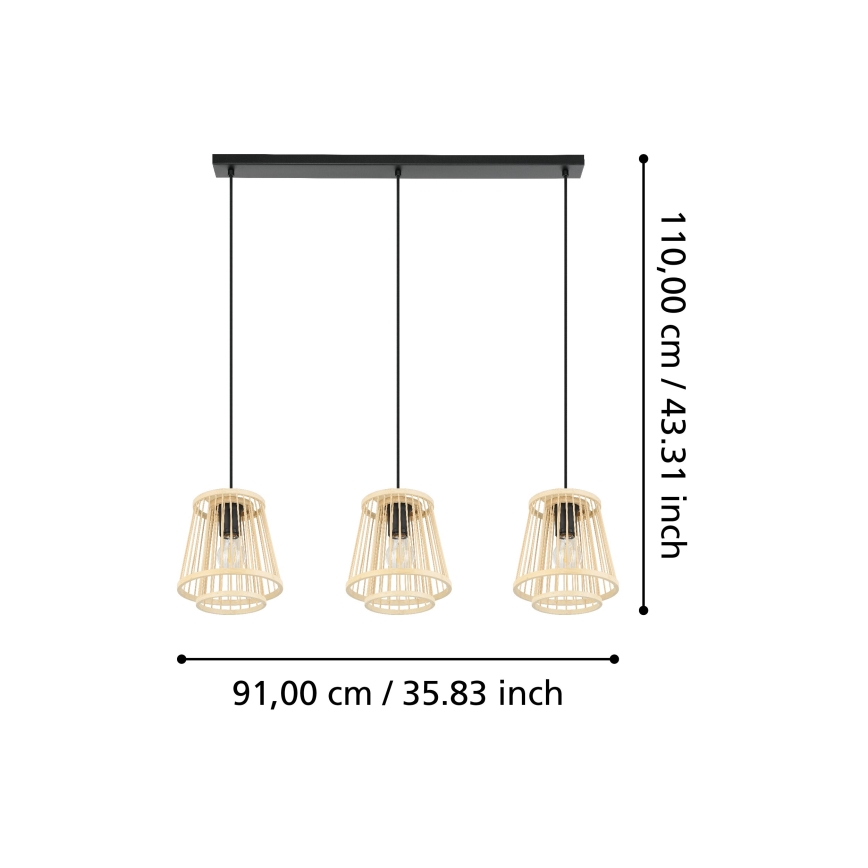 Eglo - Lühter 3xE27/40W/230V