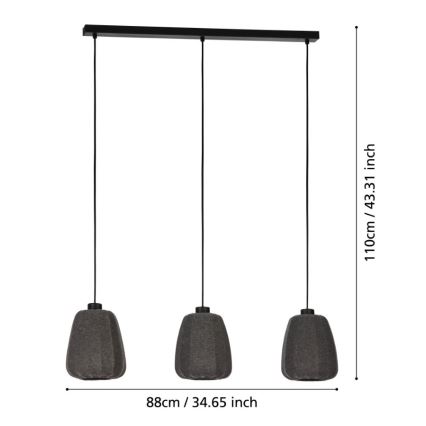 Eglo - Lühter 3xE27/40W/230V