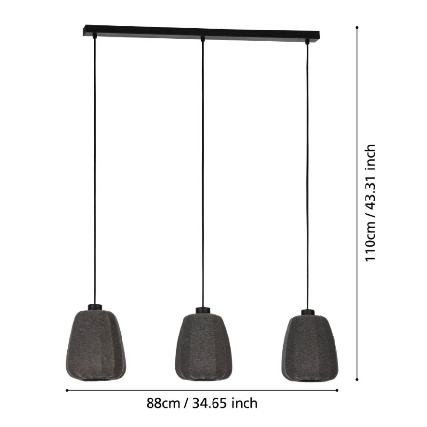 Eglo - Lühter 3xE27/40W/230V