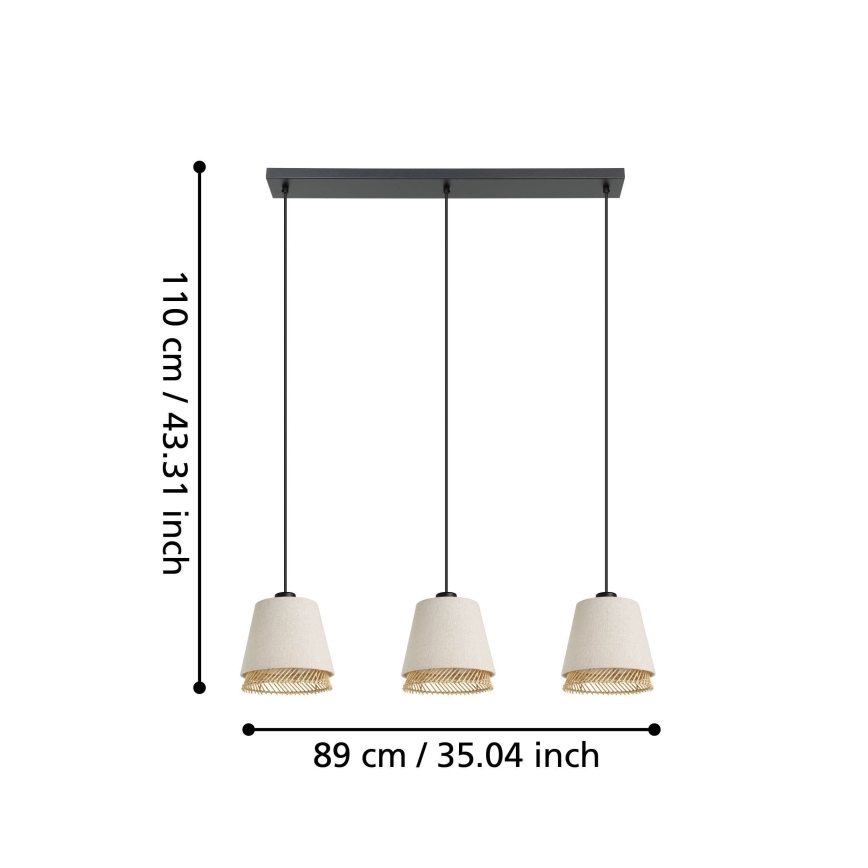 Eglo - Lühter 3xE27/40W/230V