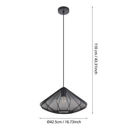 Eglo - Lühter 1xE27/40W/230V d. 42,5 cm must