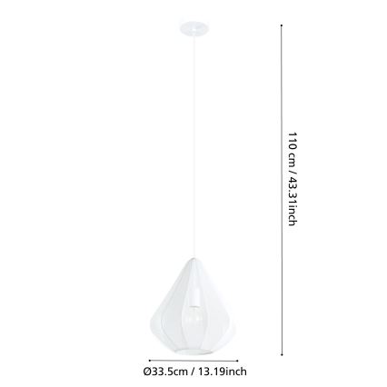 Eglo - Lühter 1xE27/40W/230V d. 33,5 cm valge