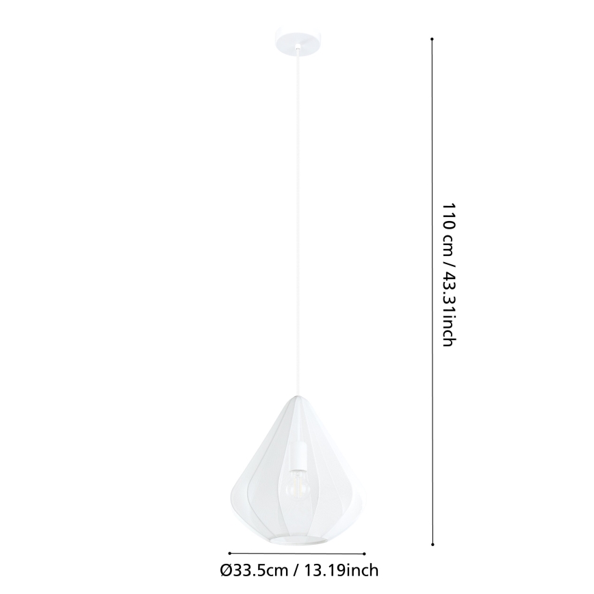 Eglo - Lühter 1xE27/40W/230V d. 33,5 cm valge