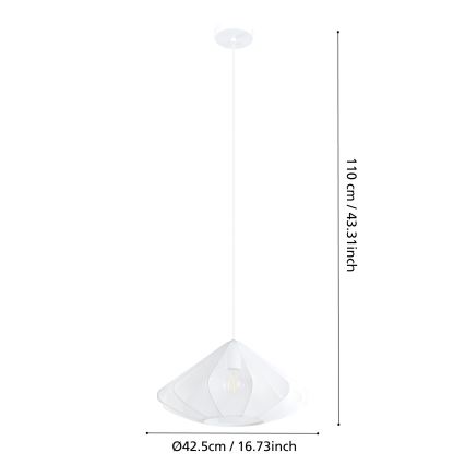 Eglo - Lühter 1xE27/40W/230V d. 42,5 cm valge