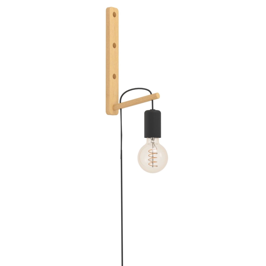 Eglo - Seinavalgusti 1xE27/10W/230V kummi-viigipuu pruun/must