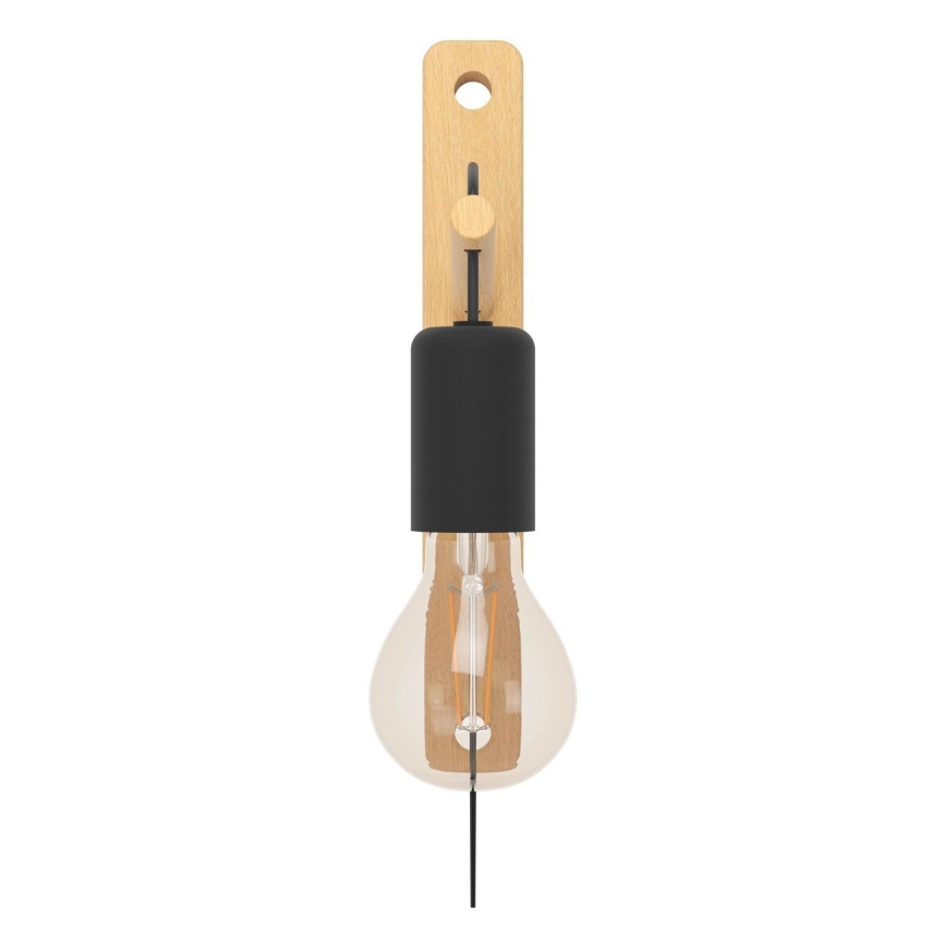 Eglo - Seinavalgusti 1xE27/10W/230V kummi-viigipuu pruun/must