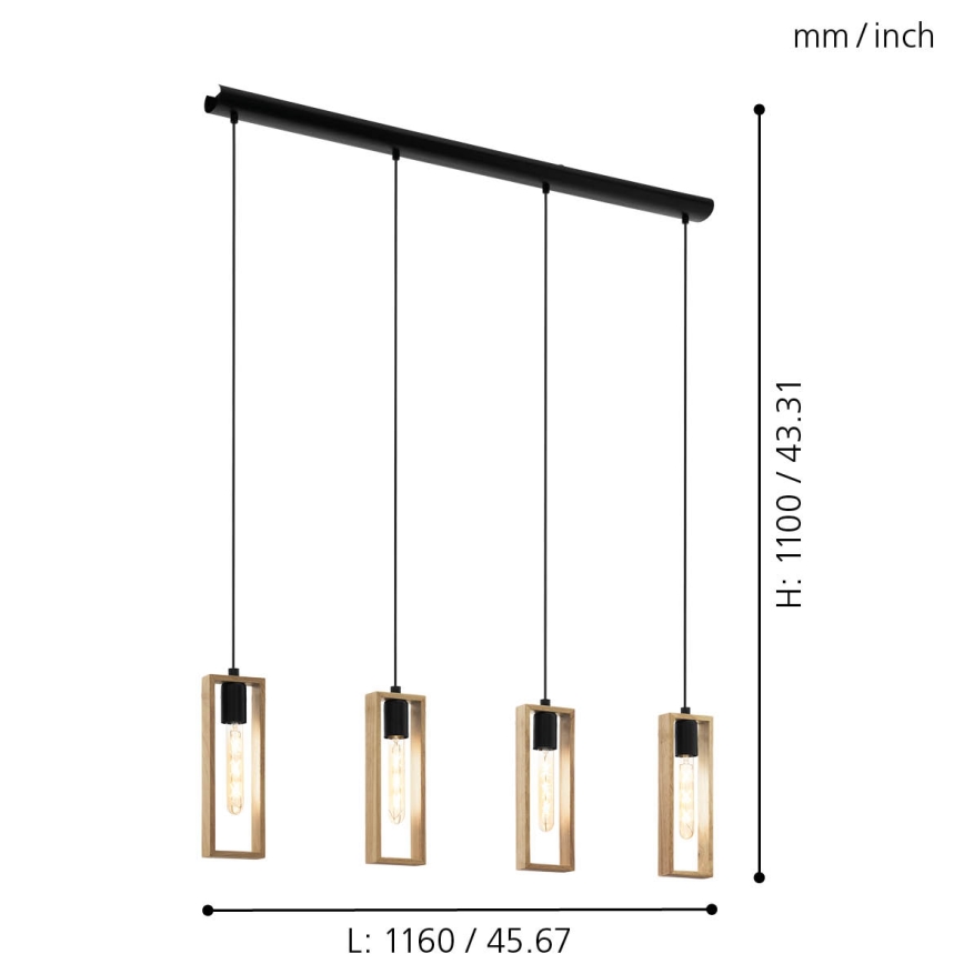 Eglo - Lühter 4xE27/60W/230V