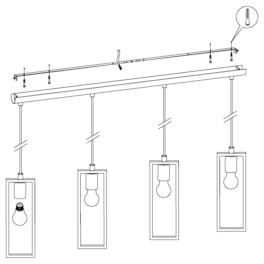 Eglo - Lühter 4xE27/60W/230V
