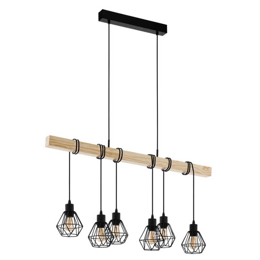 Eglo - Lühter TOWNSHEND 6xE27/60W/230V - FSC sertifitseeritud