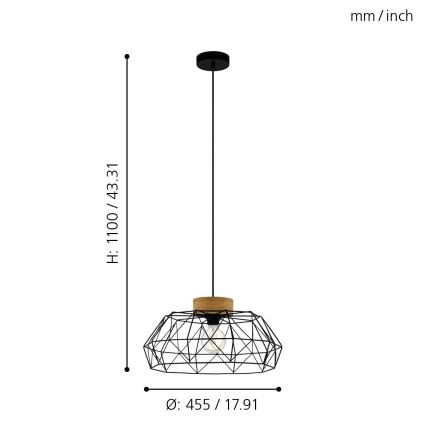 Eglo - Lühter 1xE27/60W/230V