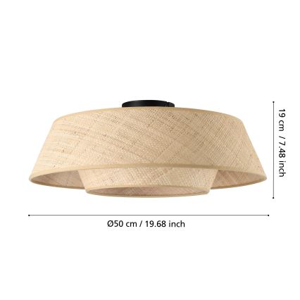 Eglo - Laelamp 1xE27/60W/230V, läbimõõt 50 cm, rotangist