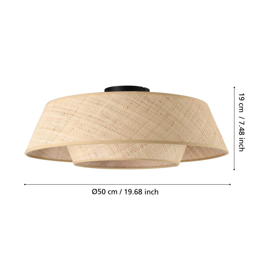 Eglo - Laelamp 1xE27/60W/230V, läbimõõt 50 cm, rotangist