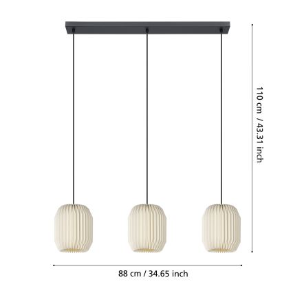 Eglo - Lühter 3xE27/40W/230V