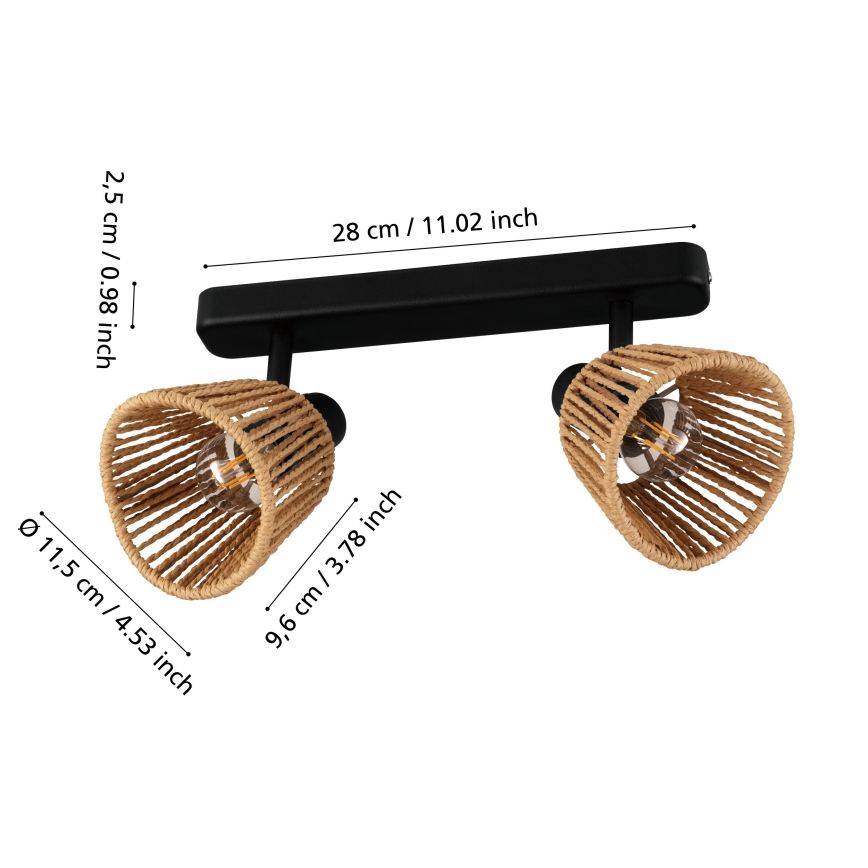 Eglo - Suunavalgusti 2xE14/10W/230V must/beež