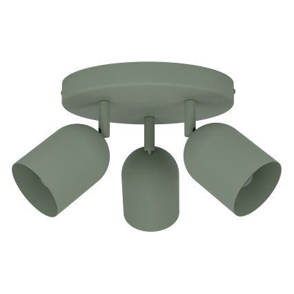 Eglo - Kolmepealine suunavalgusti 3xE14/40W/230V, läbimõõt 25 cm, roheline