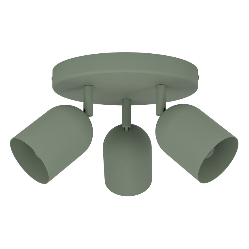 Eglo - Kolmepealine suunavalgusti 3xE14/40W/230V, läbimõõt 25 cm, roheline